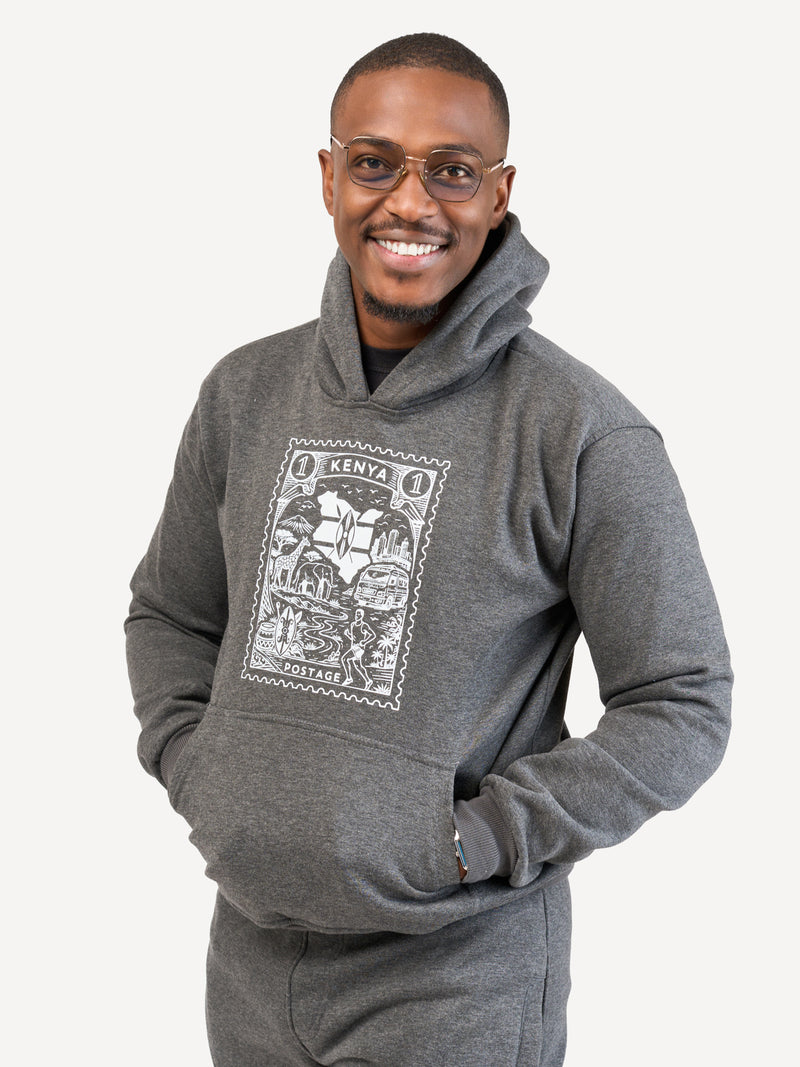 Kali Graphic Hoodies: Dark Grey with Kenya Stamp