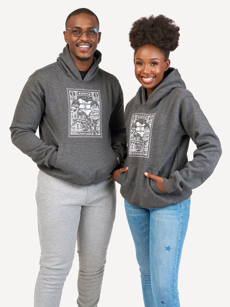 Kali Graphic Hoodies: Dark Grey with Kenya Stamp