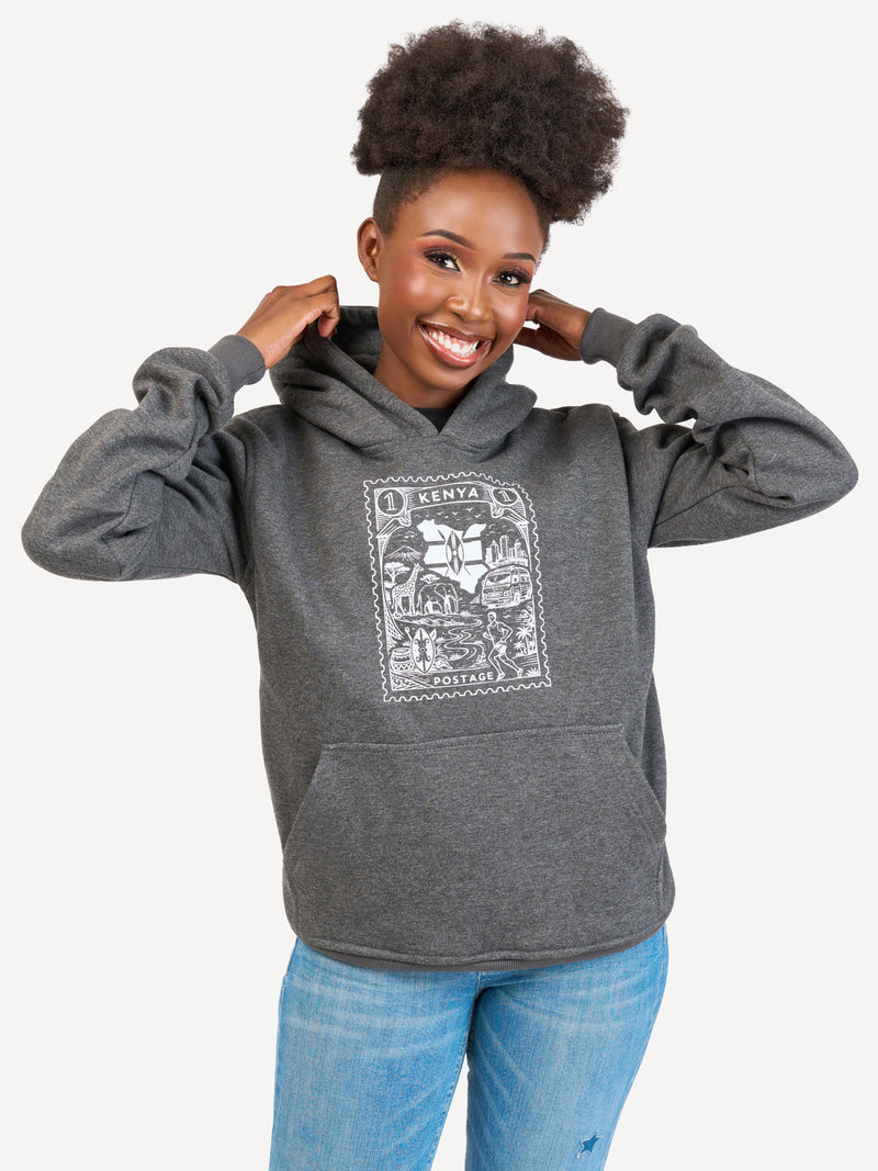 Kali Graphic Hoodies: Dark Grey with Kenya Stamp