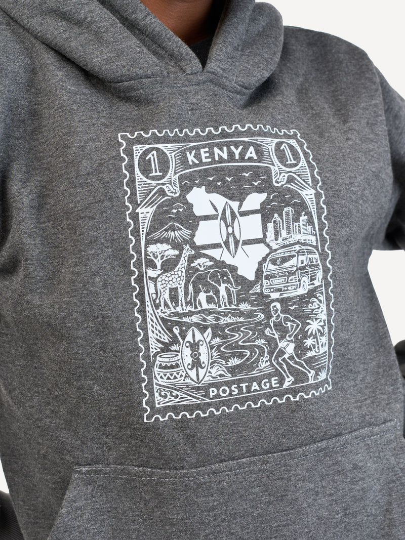 Kali Graphic Hoodies: Dark Grey with Kenya Stamp