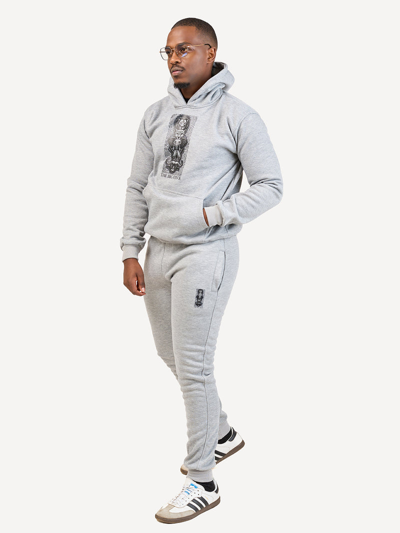 Kali Sweats: Pants - Ash Grey with Vertical Big Five