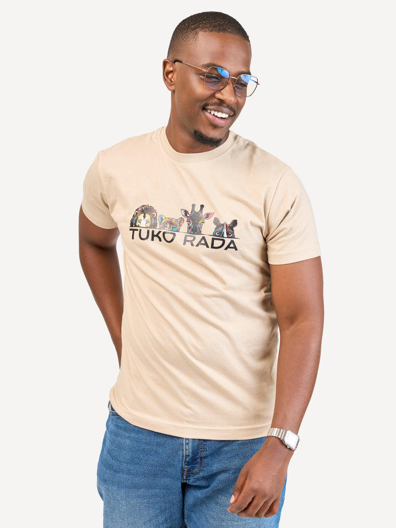 Kali Graphic Ts: Beige with Tuko Rada