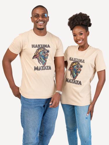 Kali Graphic Ts: Beige with Hakuna Matata Simba