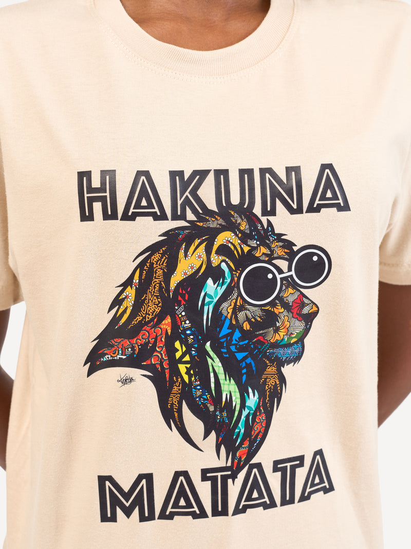 Kali Graphic Ts: Beige with Hakuna Matata Simba