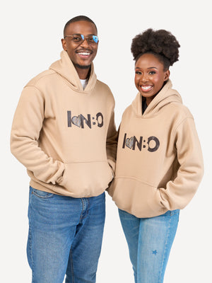 Kali Graphic Hoodies: Beige with I Love Nrb
