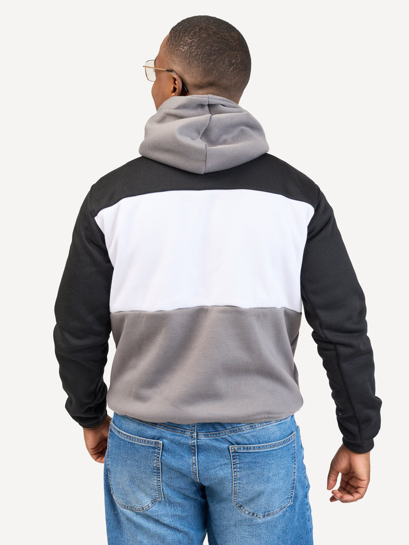 Kali Block Hoodies: Black , White & Grey with Kenya