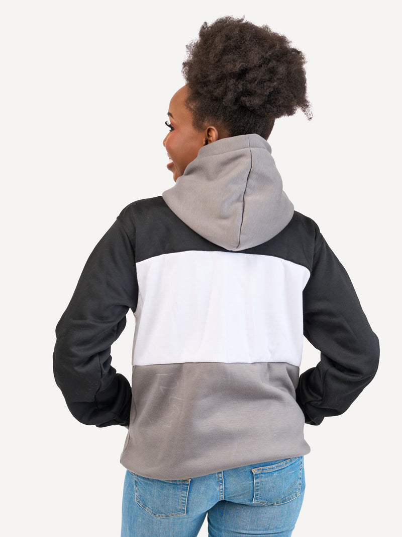 Kali Block Hoodies: Black , White & Grey with Kenya