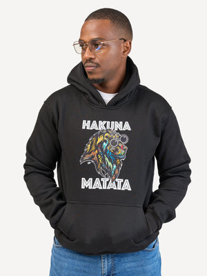 Kali Graphic Hoodies: Black with Hakuna Matata Simba