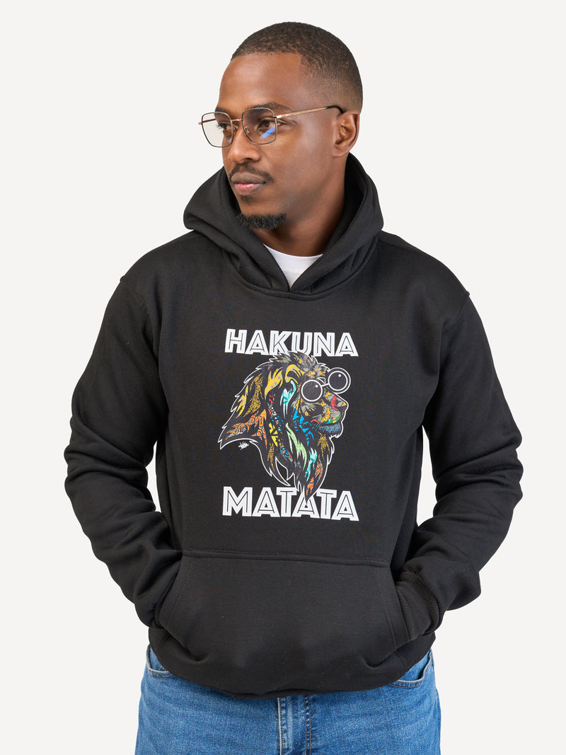 Kali Graphic Hoodies: Black with Hakuna Matata Simba
