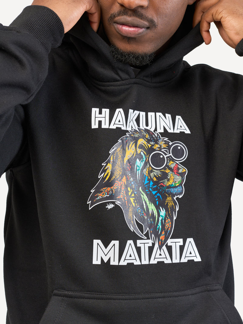 Kali Graphic Hoodies: Black with Hakuna Matata Simba