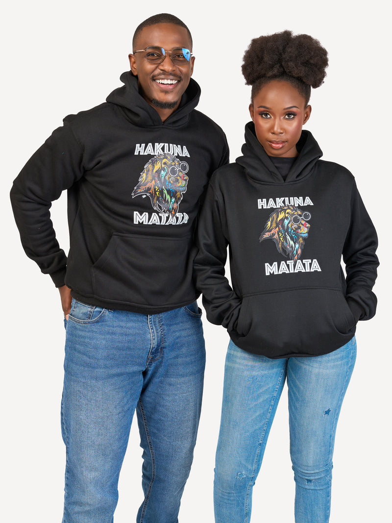 Kali Graphic Hoodies: Black with Hakuna Matata Simba