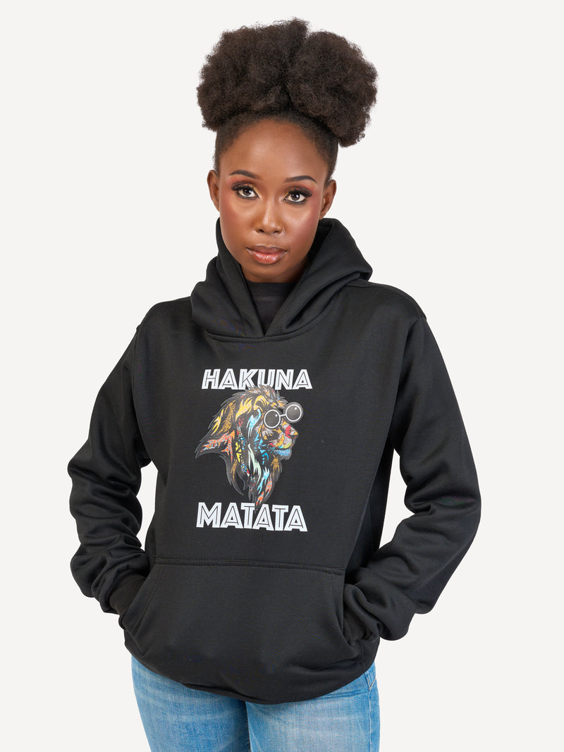 Kali Graphic Hoodies: Black with Hakuna Matata Simba