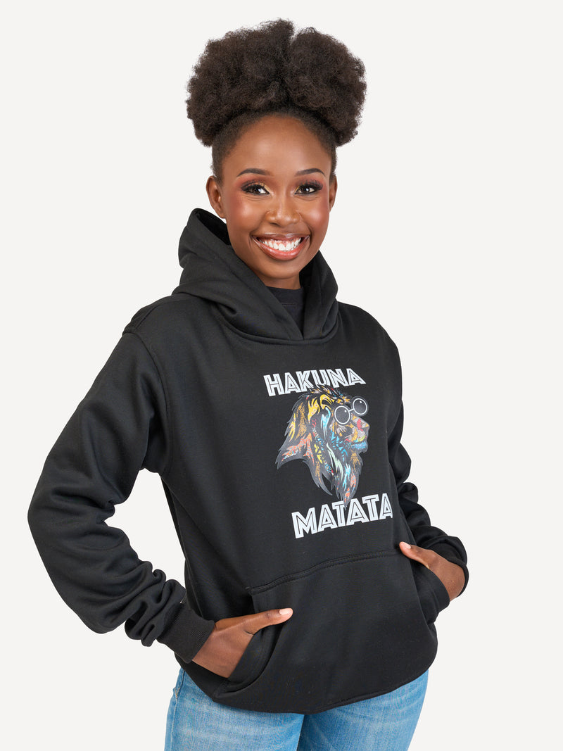 Kali Graphic Hoodies: Black with Hakuna Matata Simba