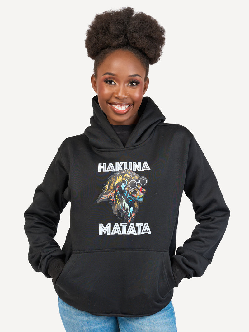 Kali Graphic Hoodies: Black with Hakuna Matata Simba