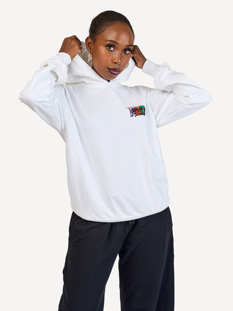 Kali Lightweight Hoodies: White with Tri Color NBO