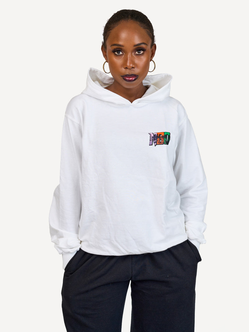 Kali Lightweight Hoodies: White with Tri Color NBO