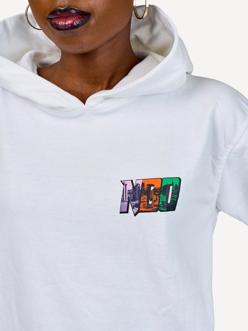 Kali Lightweight Hoodies: White with Tri Color NBO