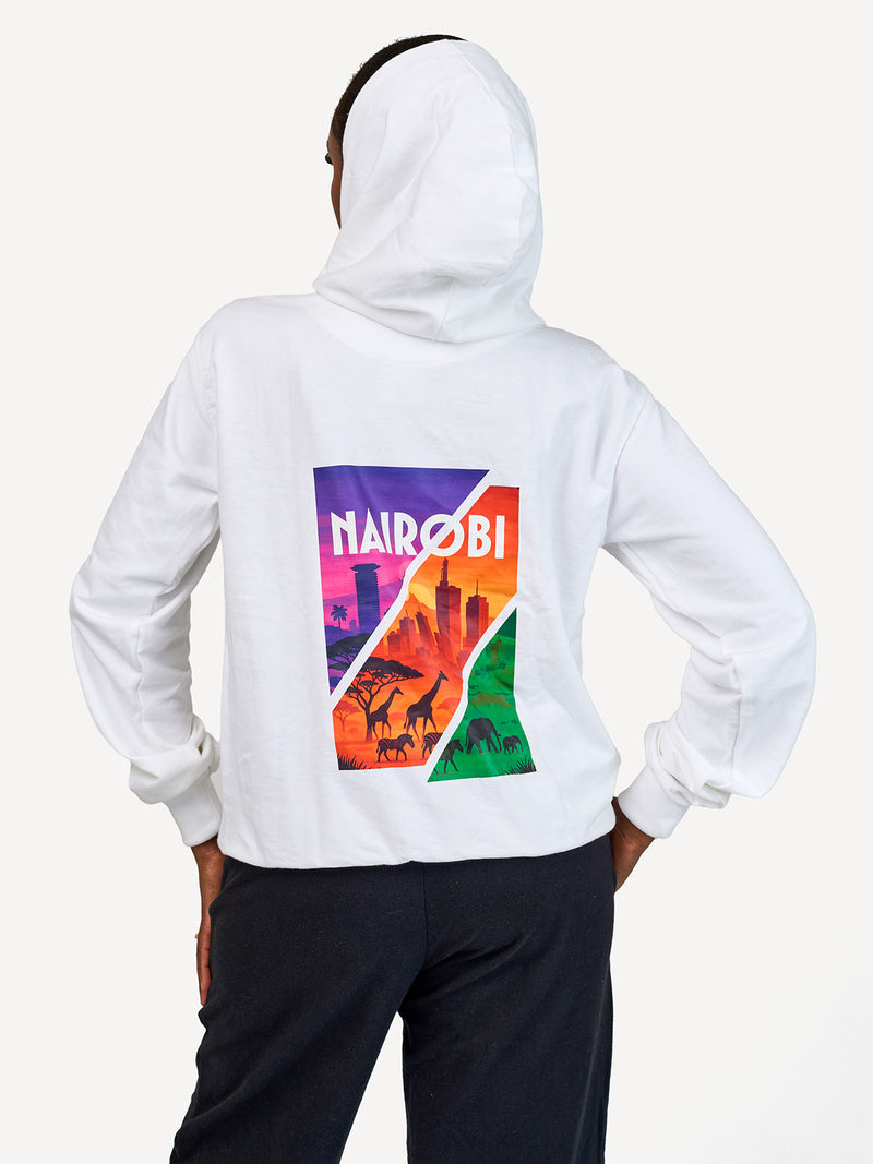 Kali Lightweight Hoodies: White with Tri Color NBO