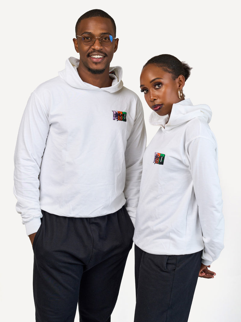 Kali Lightweight Hoodies: White with Tri Color NBO