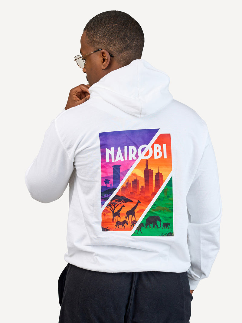 Kali Lightweight Hoodies: White with Tri Color NBO