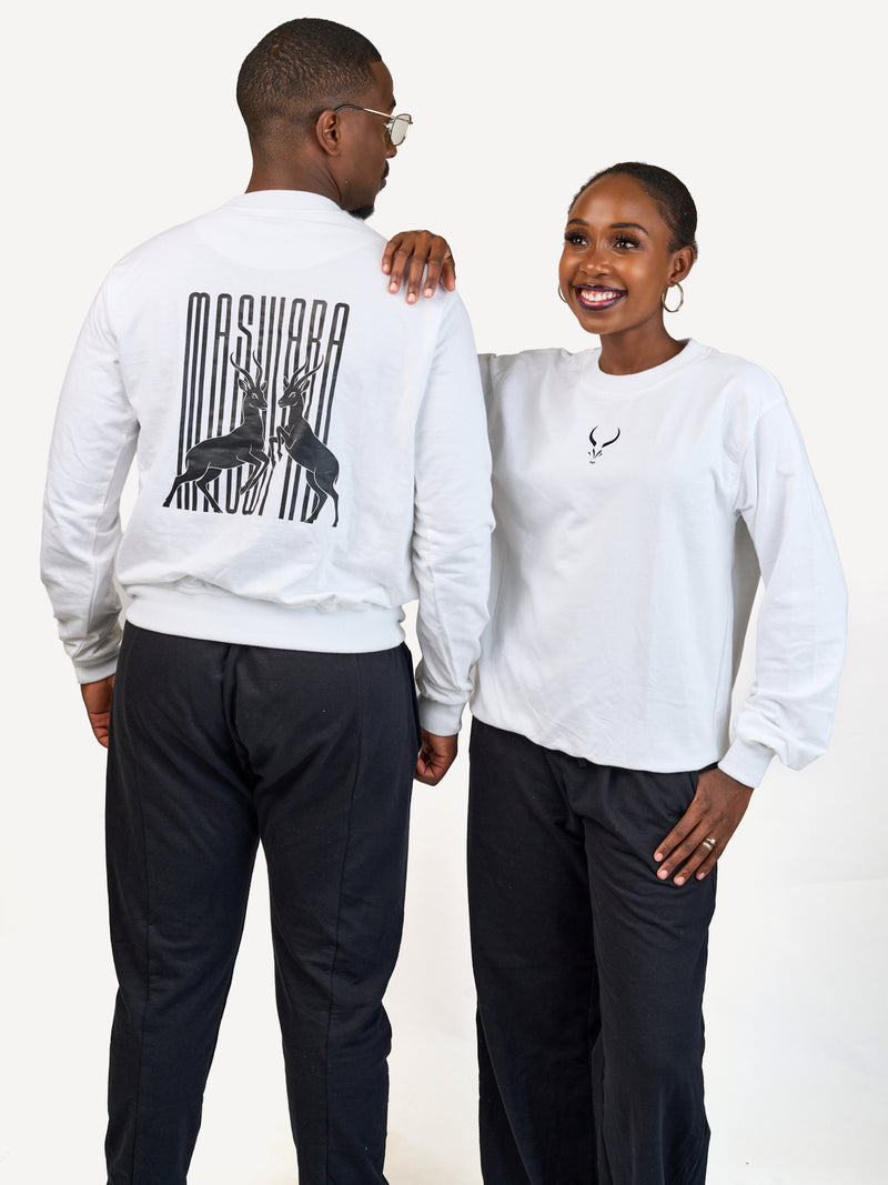 Kali Lightweight Sweats - Tops: White with Maswara