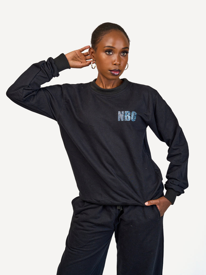 Kali Lightweight Sweats - Tops: Black with NAI RO BI
