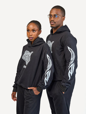 Kali Lightweight Hoodies: Black with Kenya Map with Arms