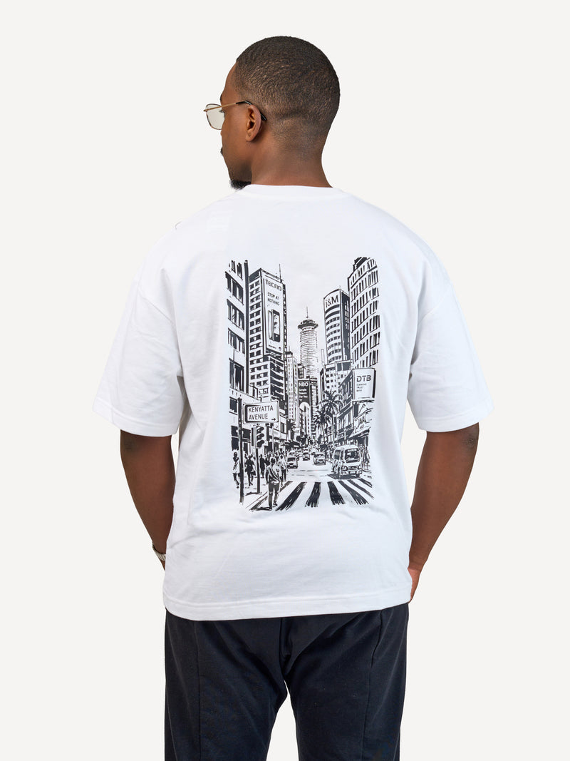 Kali Oversize Ts: White with Street View
