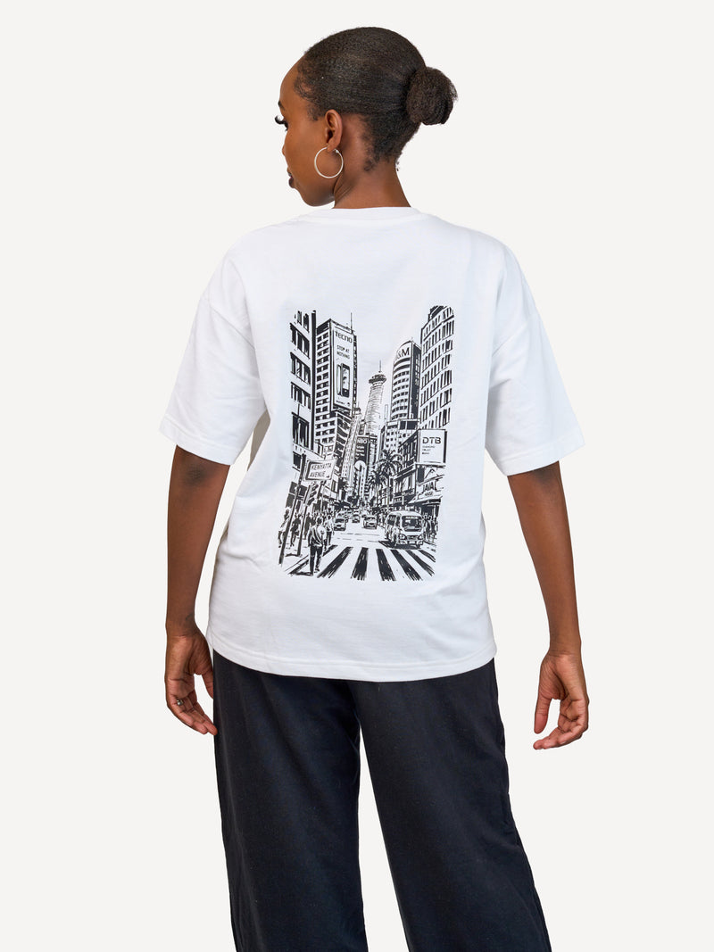 Kali Oversize Ts: White with Street View
