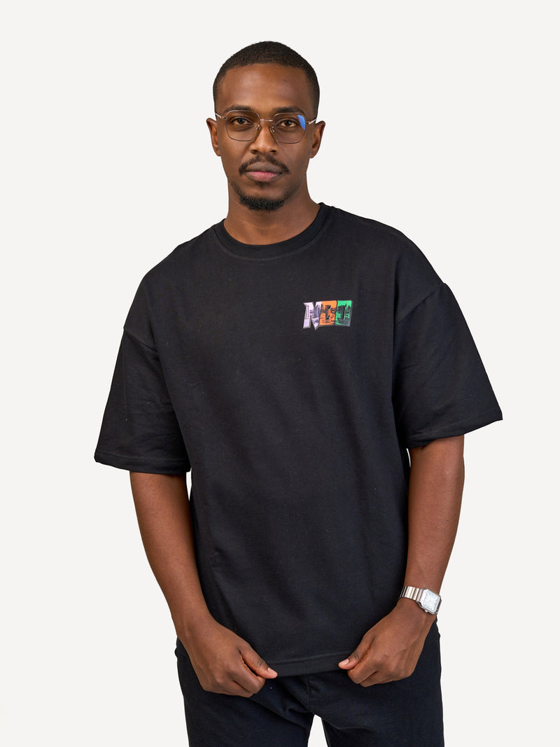 Kali Oversize Ts: Black with Tri Color NBO