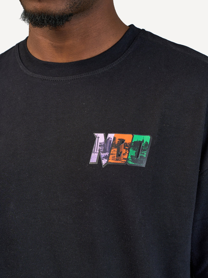 Kali Oversize Ts: Black with Tri Color NBO