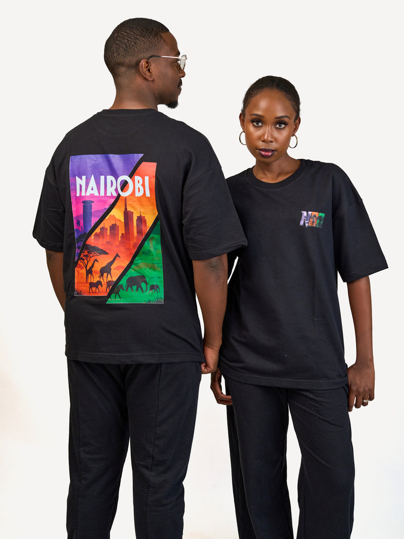 Kali Oversize Ts: Black with Tri Color NBO