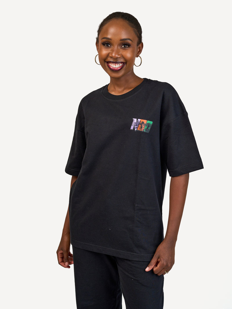 Kali Oversize Ts: Black with Tri Color NBO