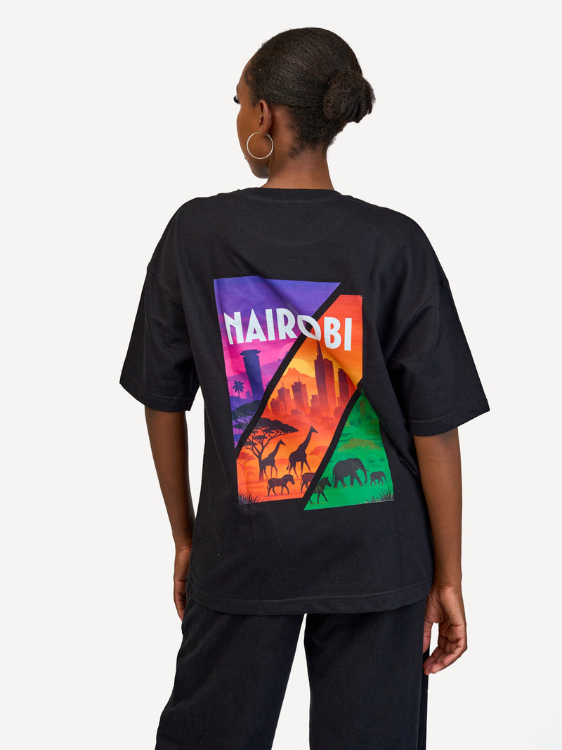 Kali Oversize Ts: Black with Tri Color NBO