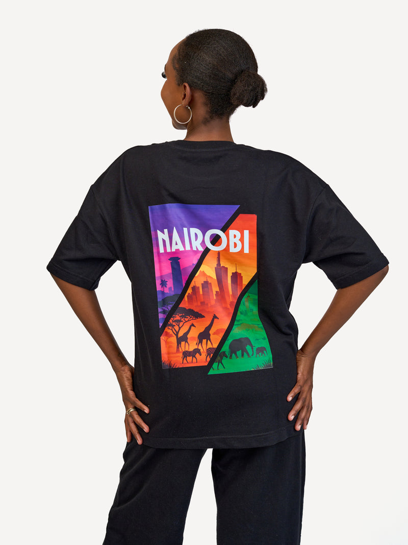 Kali Oversize Ts: Black with Tri Color NBO