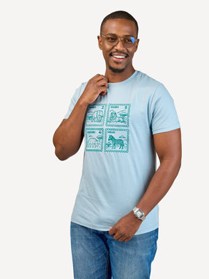 Kali Embroidery Ts: Arona Grey with Animal Stamp
