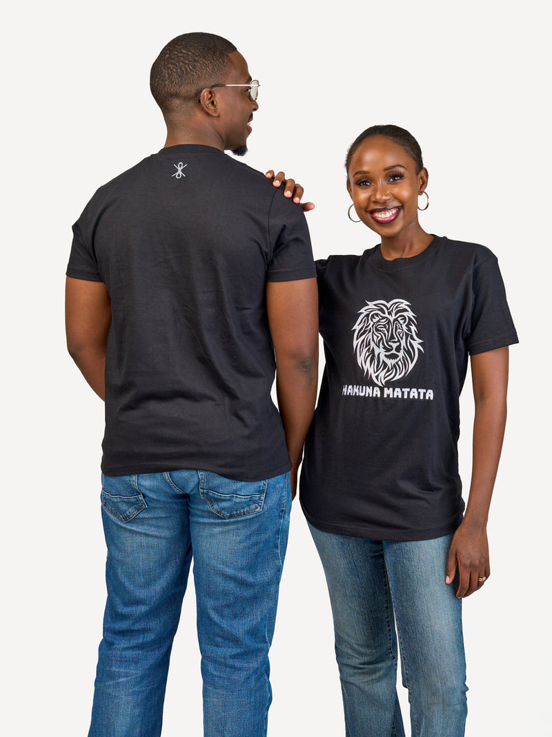 Kali Embroidery Ts: Black with Hakuna Matata Simba