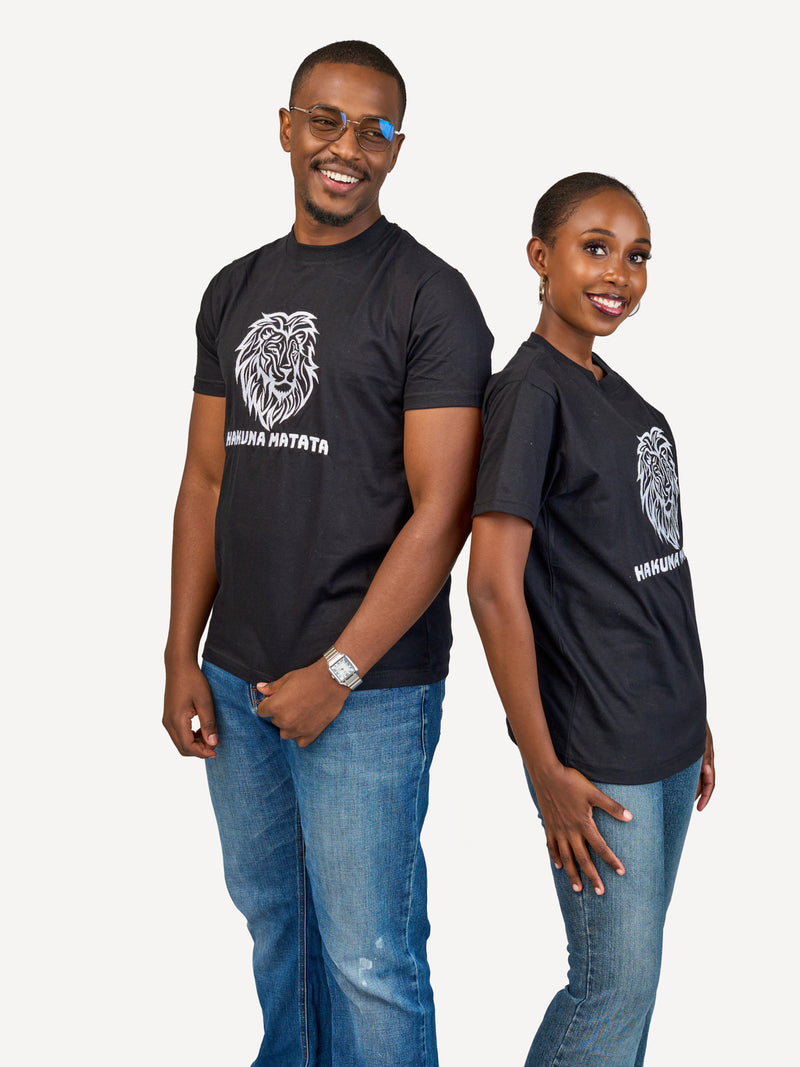 Kali Embroidery Ts: Black with Hakuna Matata Simba