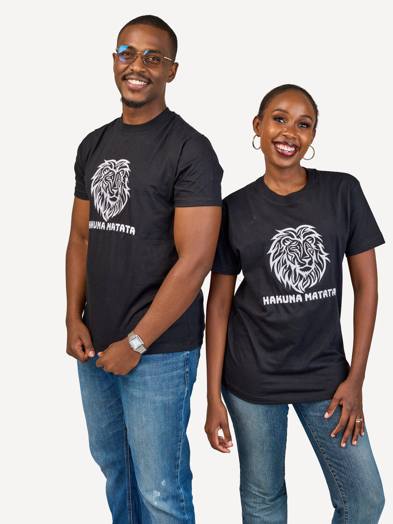 Kali Embroidery Ts: Black with Hakuna Matata Simba