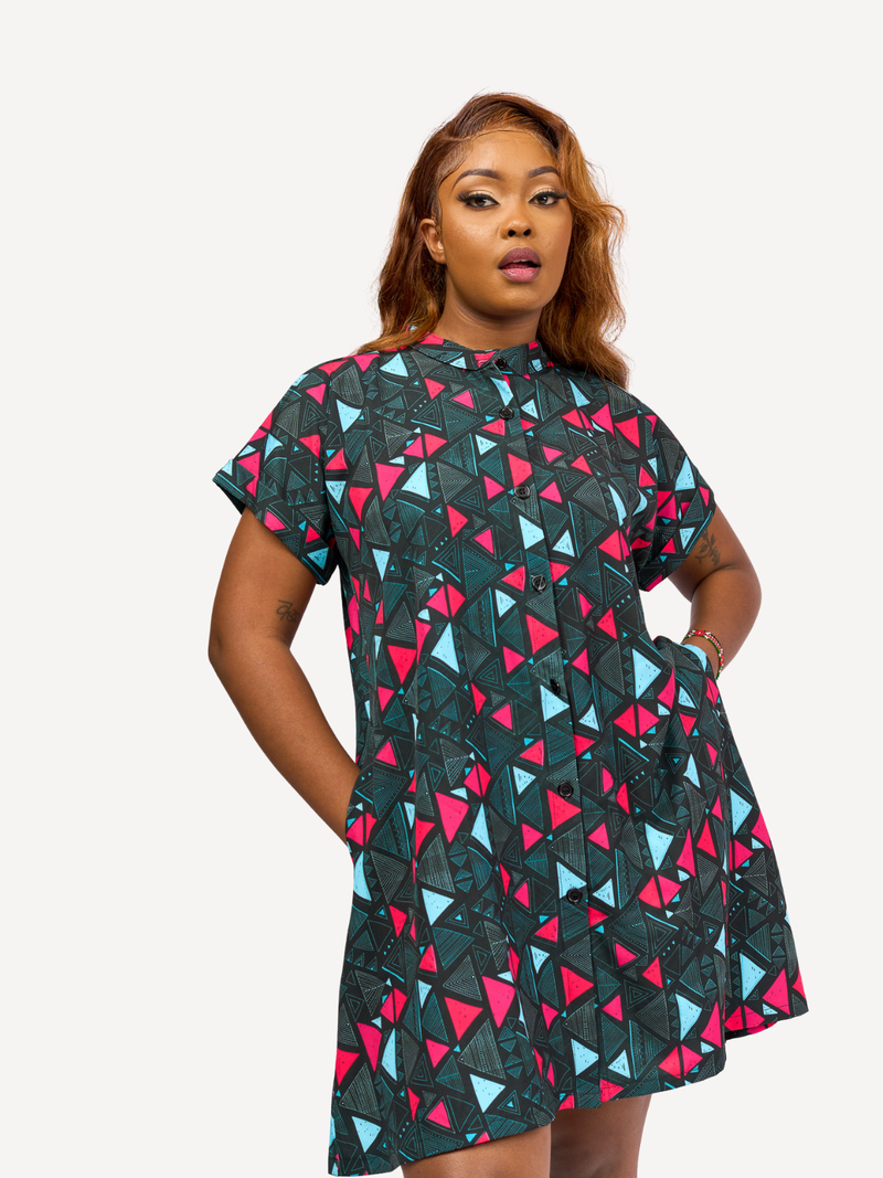 Kali Ladies: Shirt Dress - Aztec Print