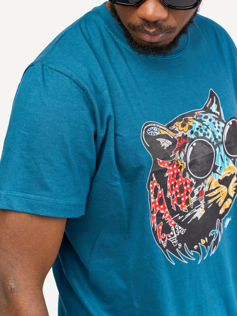 Kali Graphic Ts: Petrol Blue with Chui 2