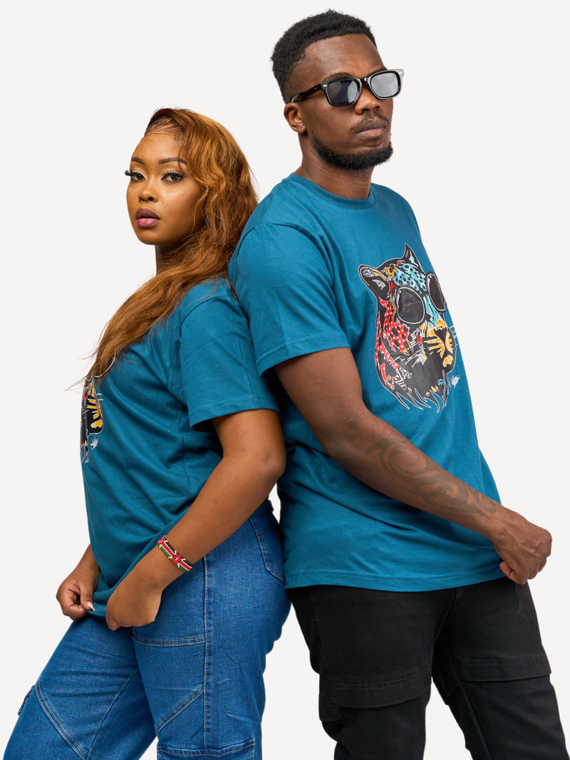 Kali Graphic Ts: Petrol Blue with Chui 2