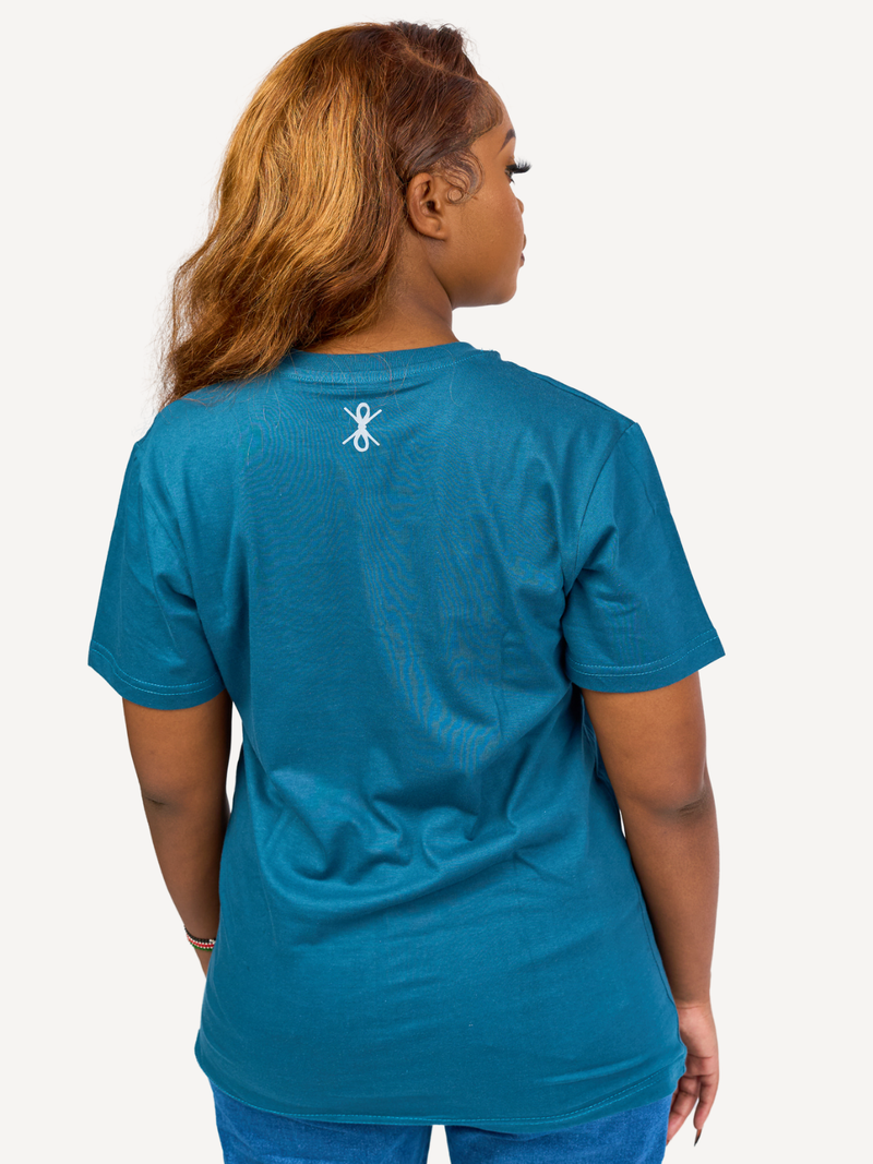 Kali Graphic Ts: Petrol Blue with Chui 2