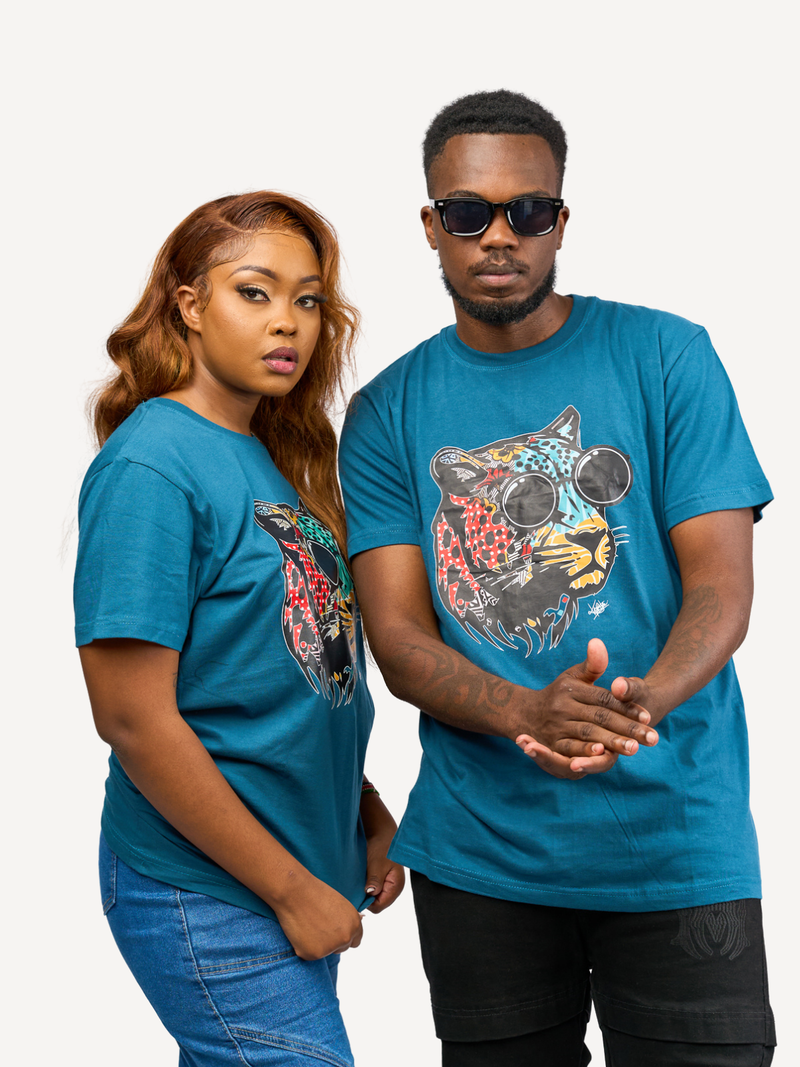 Kali Graphic Ts: Petrol Blue with Chui 2