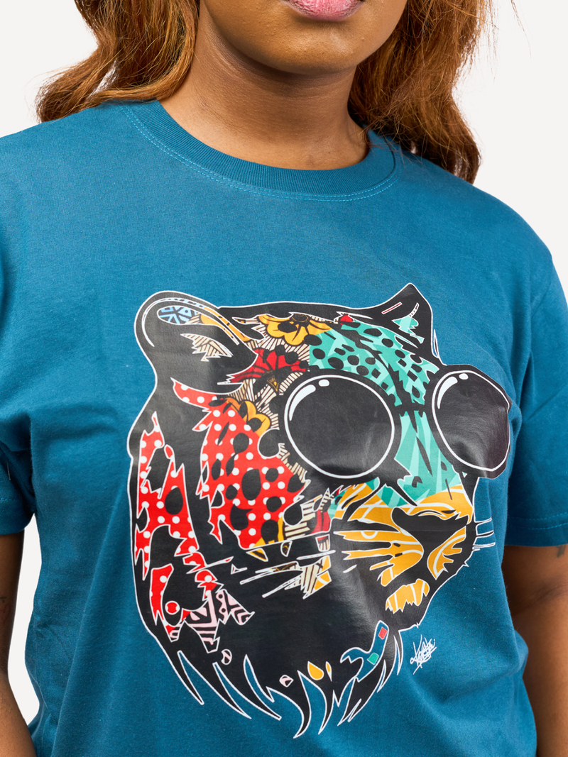 Kali Graphic Ts: Petrol Blue with Chui 2
