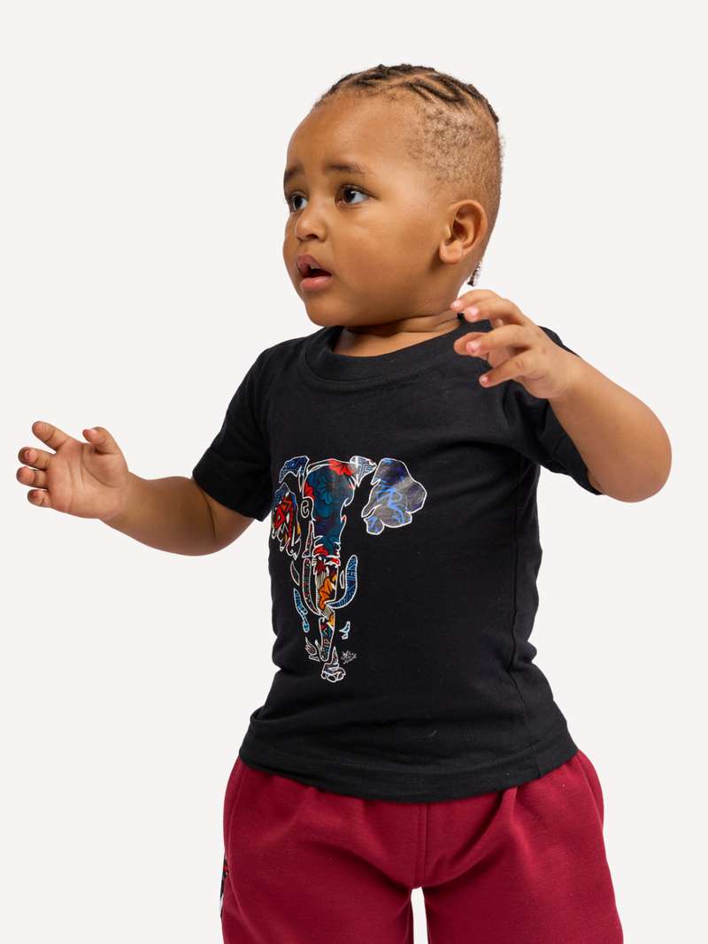 Kali Kids Ts: Black with Tembo 2