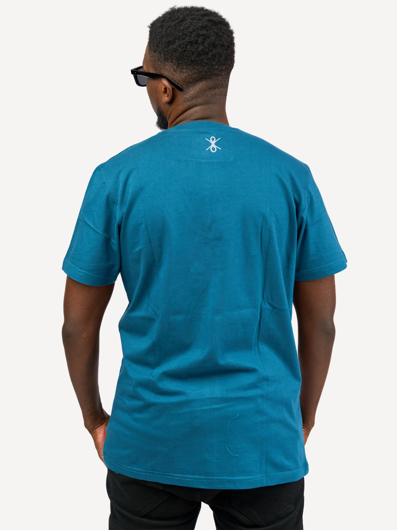 Kali Graphic Ts: Petrol Blue with Kifaru 2