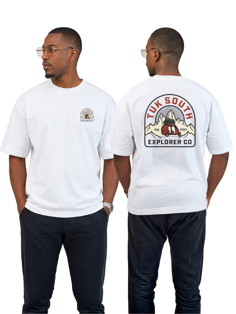 Kali Oversize Ts: White with The Explorer Division