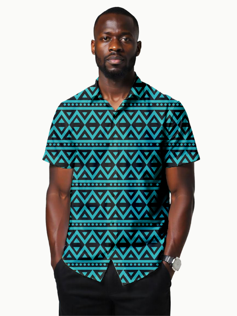 KaliShirts: Teal & Black Tribal Print