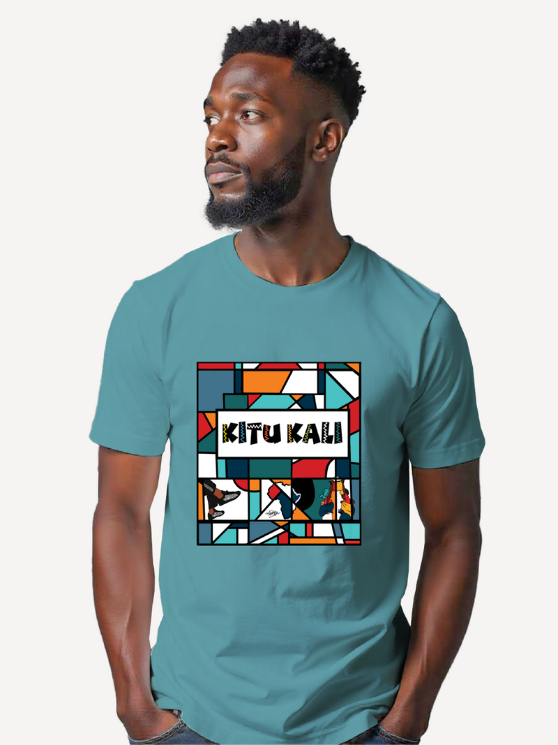 Kali Graphic Ts: Teal with KK Mural